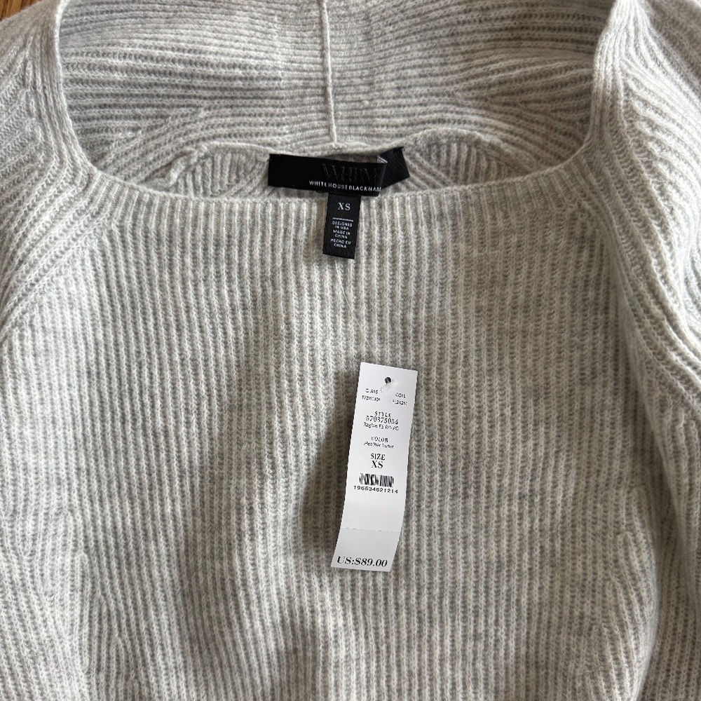 WHBM Ribbed Raglan Fitted Sweater - Picture 3 of 9